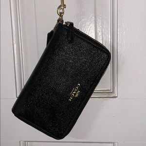 Black coach zip wallet